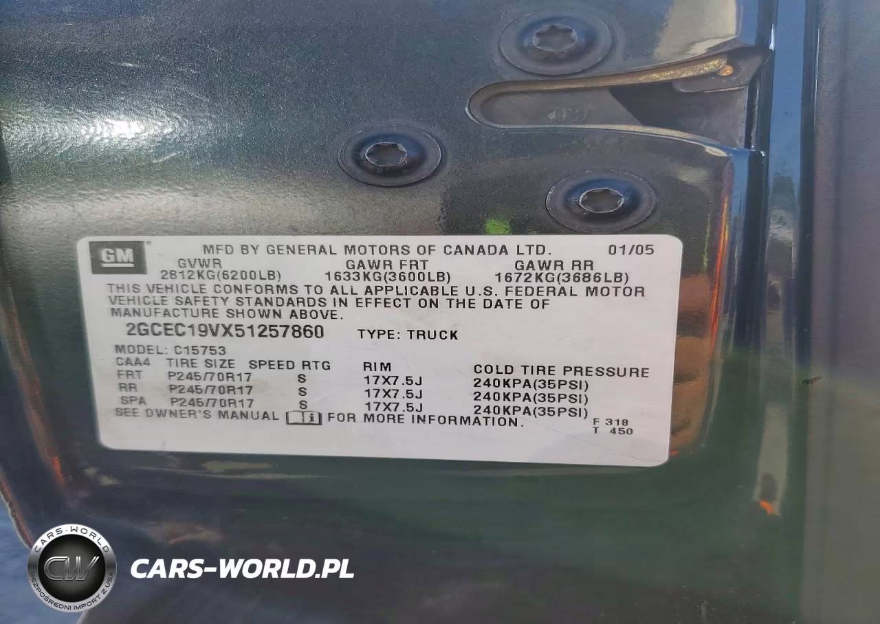 2005 Chevrolet Silverado C1500 VIN:2GCEC19VX51257860 - 12