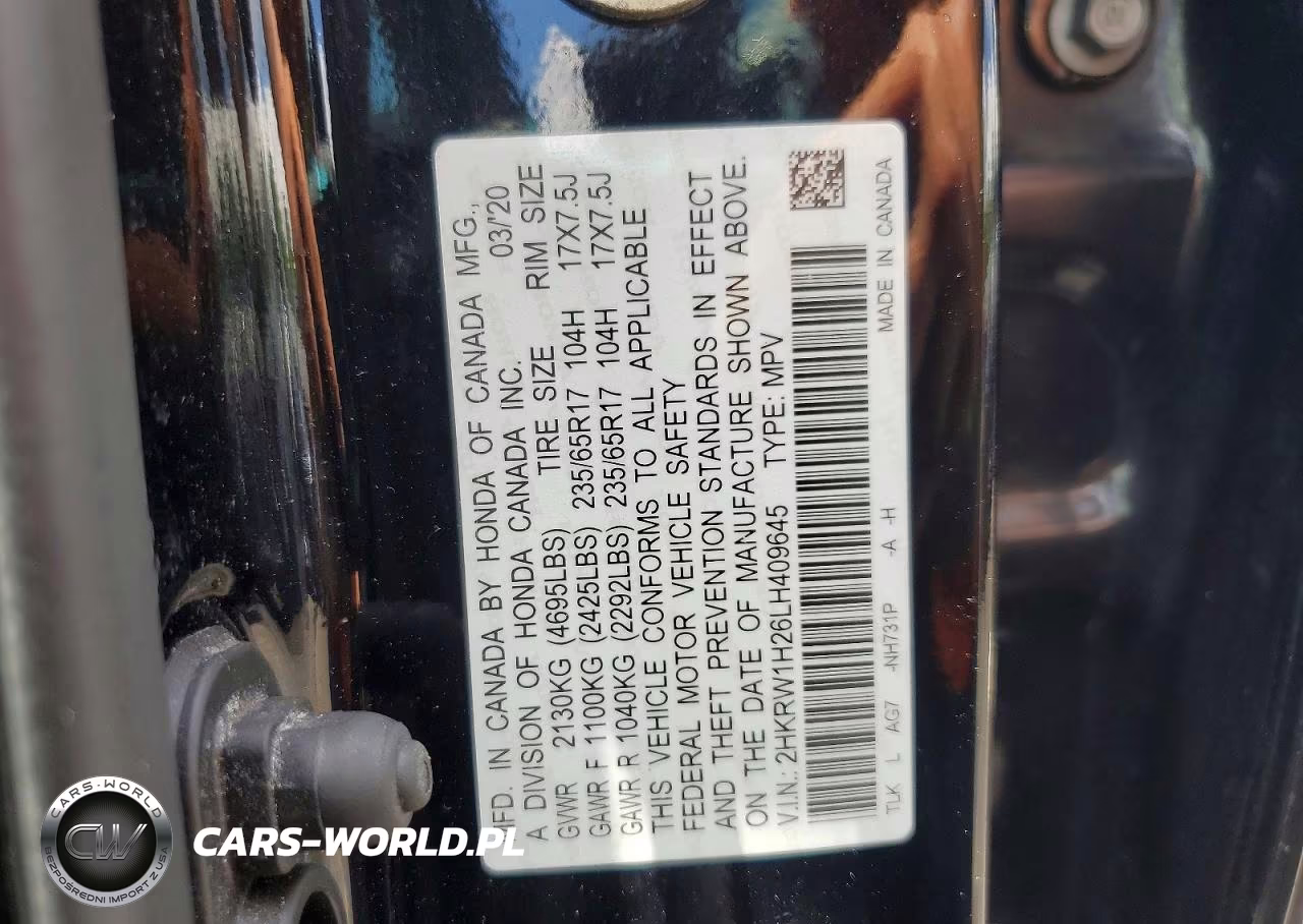 2020 Honda Cr-V Lx VIN:2HKRW1H26LH409645 - 13