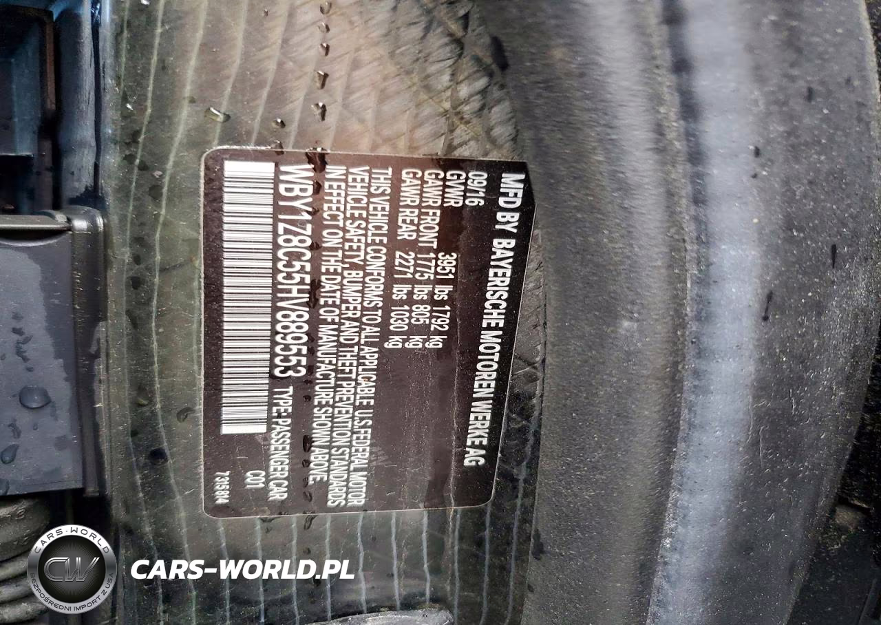 2017 BMW I3 Rex VIN:WBY1Z8C55HV889553 - 13