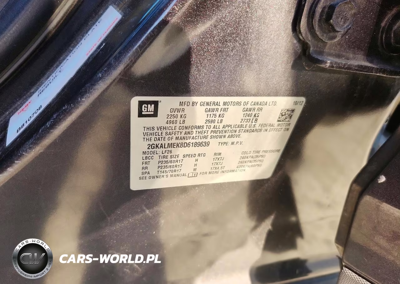 2013 GMC Terrain Sle VIN:2GKALMEK8D6189639 - 13
