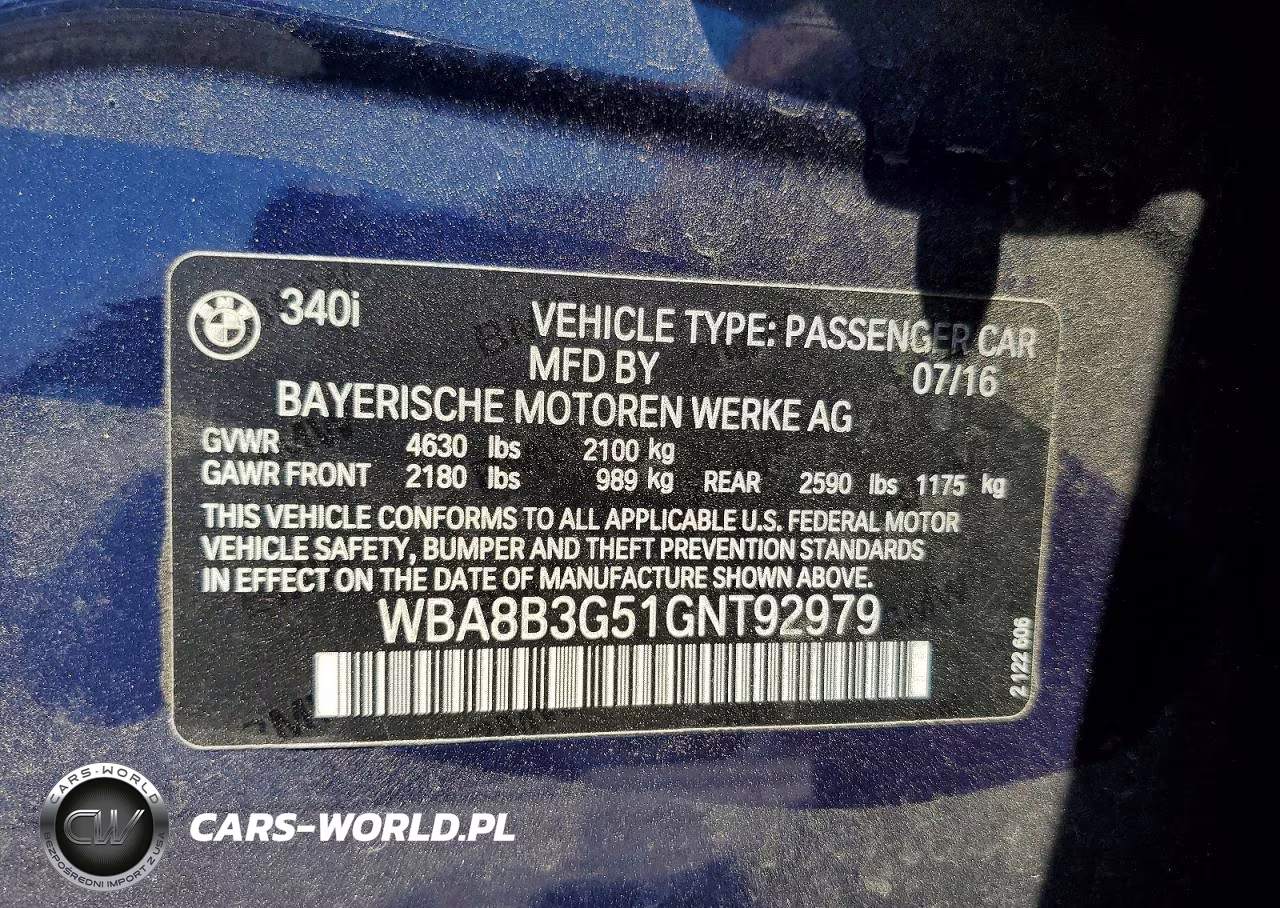 2016 BMW M340I VIN:WBA8B3G51GNT92979 - 12