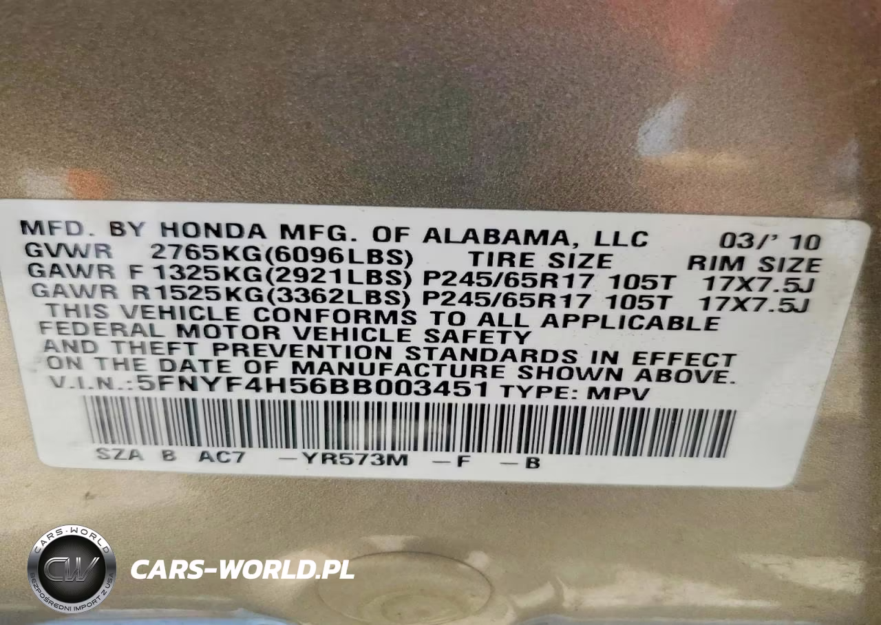 2011 Honda Pilot Exl VIN:5FNYF4H56BB003451 - 14