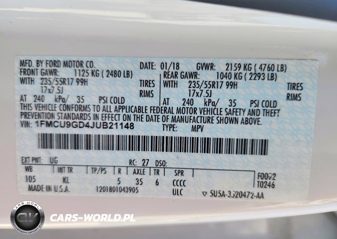 2018 Ford Escape Se VIN:1FMCU9GD4JUB21148 - 13
