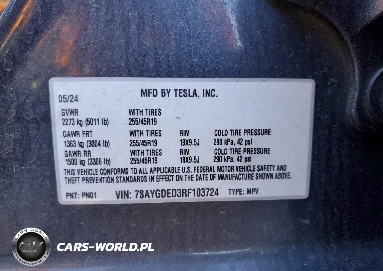 2024 Tesla Model Y VIN:7SAYGDED3RF103724 - 12