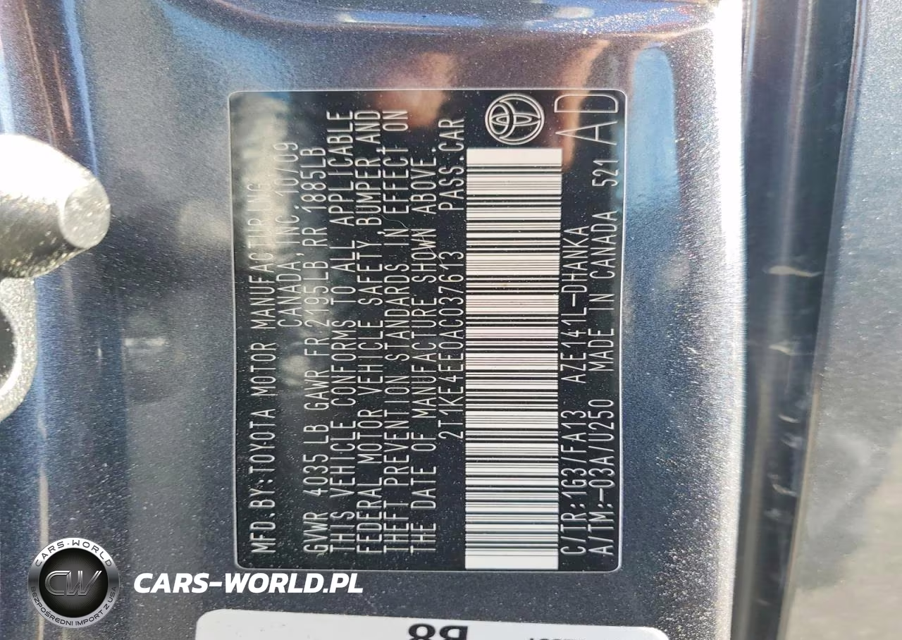 2010 Toyota Corolla Matrix S VIN:2T1KE4EE0AC037613 - 12