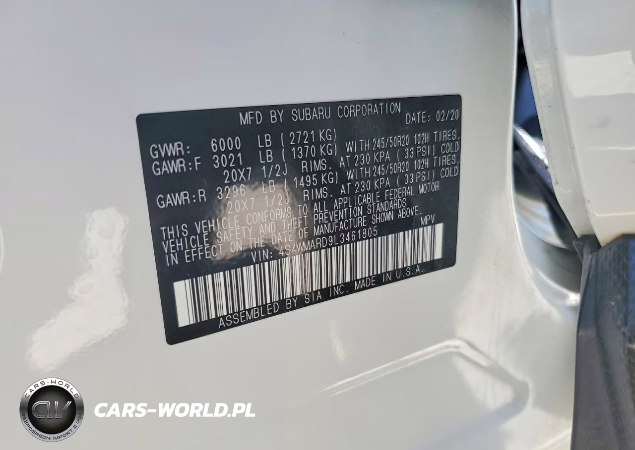 2020 Subaru Ascent Touring VIN:4S4WMARD9L3461805 - 13