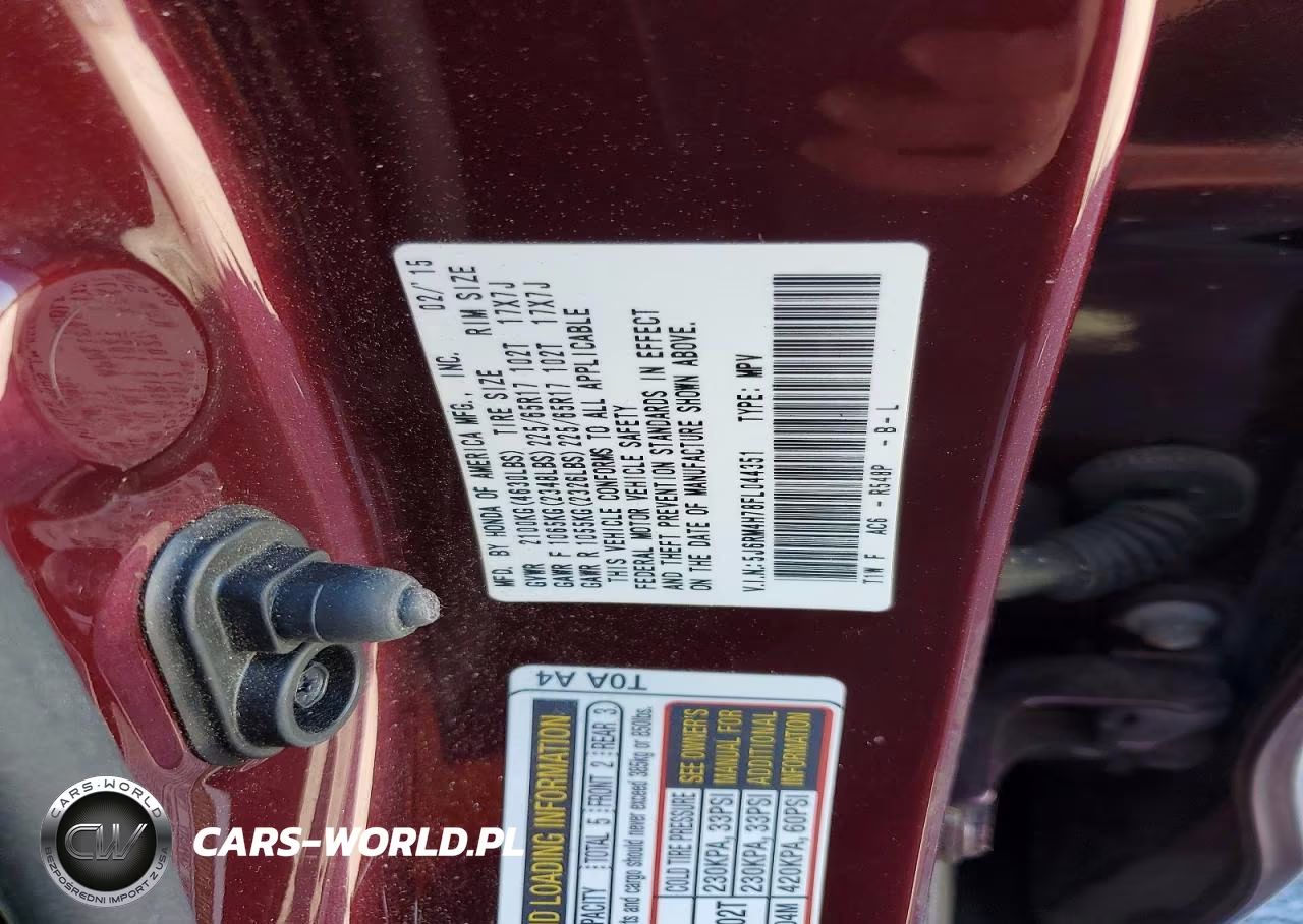 2015 Honda Cr-V Exl VIN:5J6RM4H78FL044351 - 12