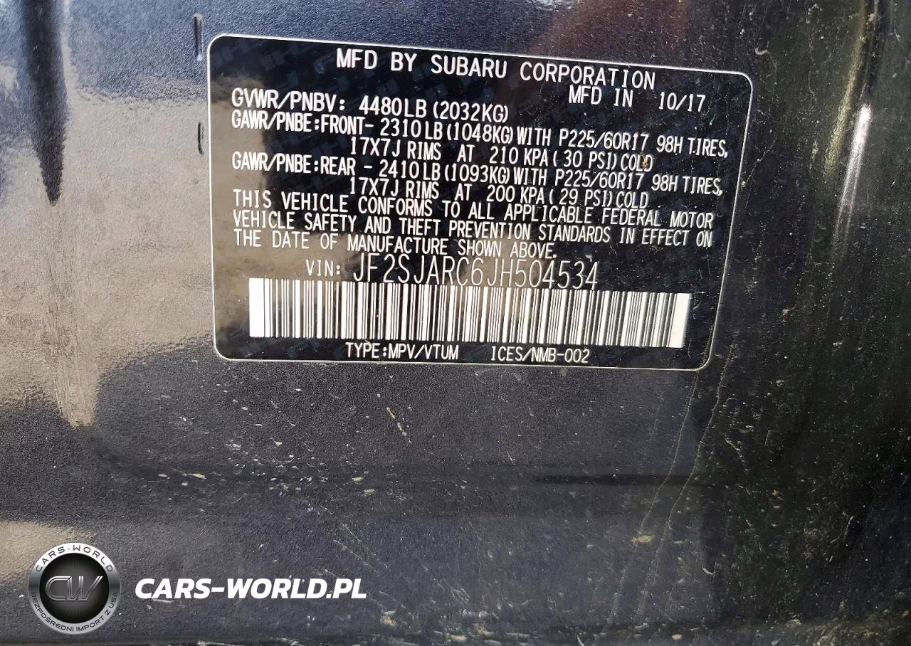 2018 Subaru Forester 2.5I Limited VIN:JF2SJARC6JH504534 - 12