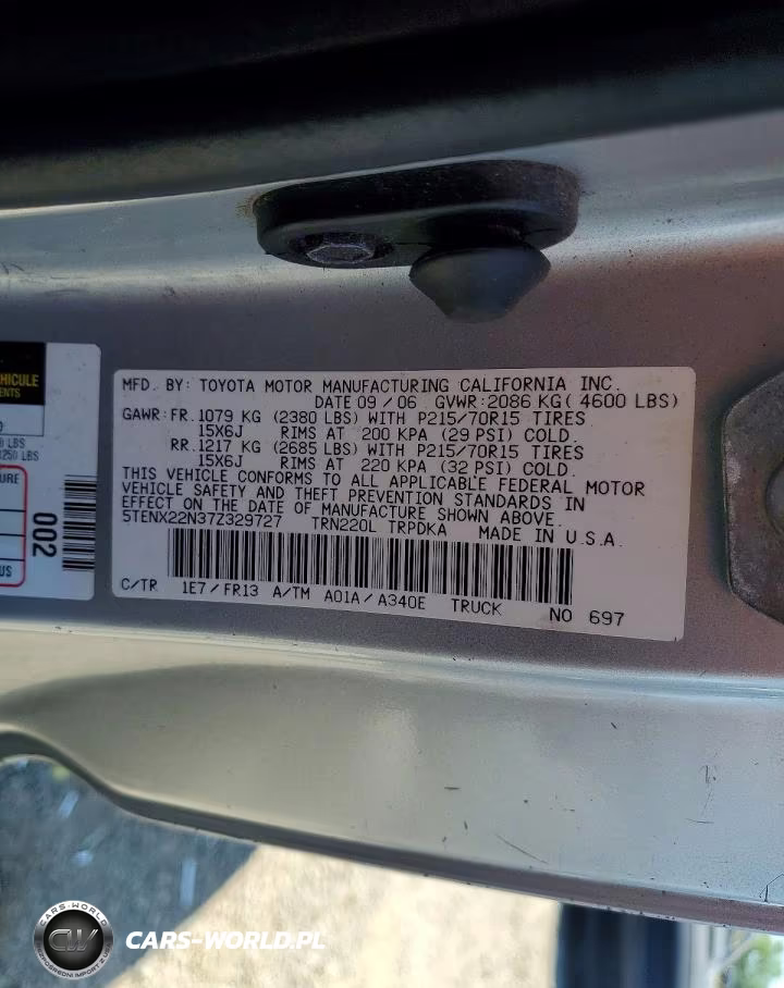 2007 Toyota Tacoma Base VIN:5TENX22N37Z329727 - 12