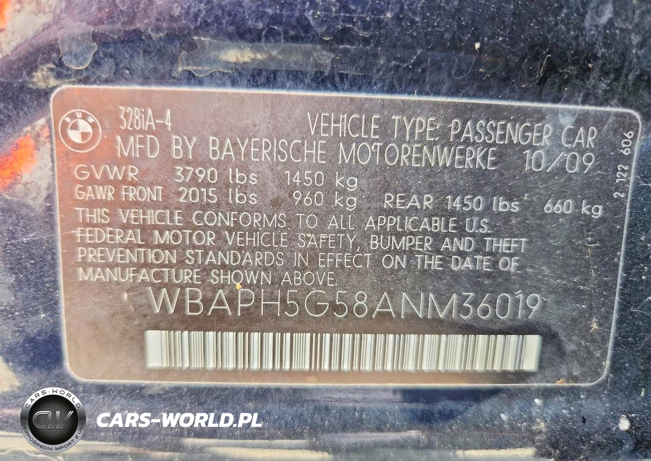 2010 BMW 328 I Sulev VIN:WBAPH5G58ANM36019 - 12