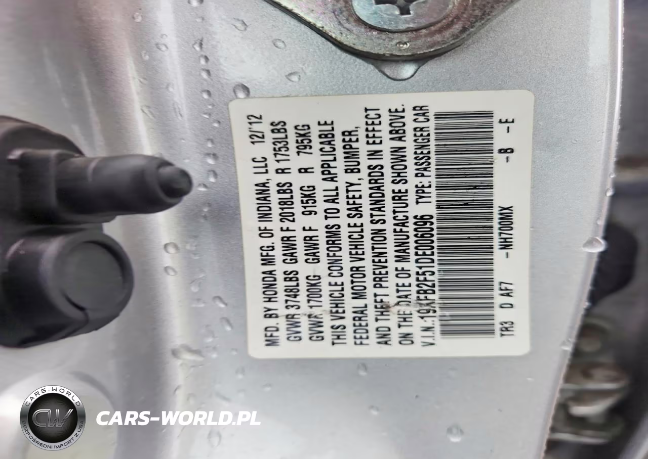 2013 Honda Civic Lx VIN:19XFB2F51DE006096 - 12