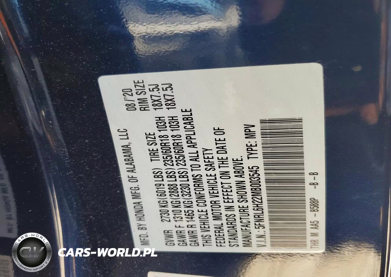 2021 Honda Odyssey Lx VIN:5FNRL6H22MB003545 - 12