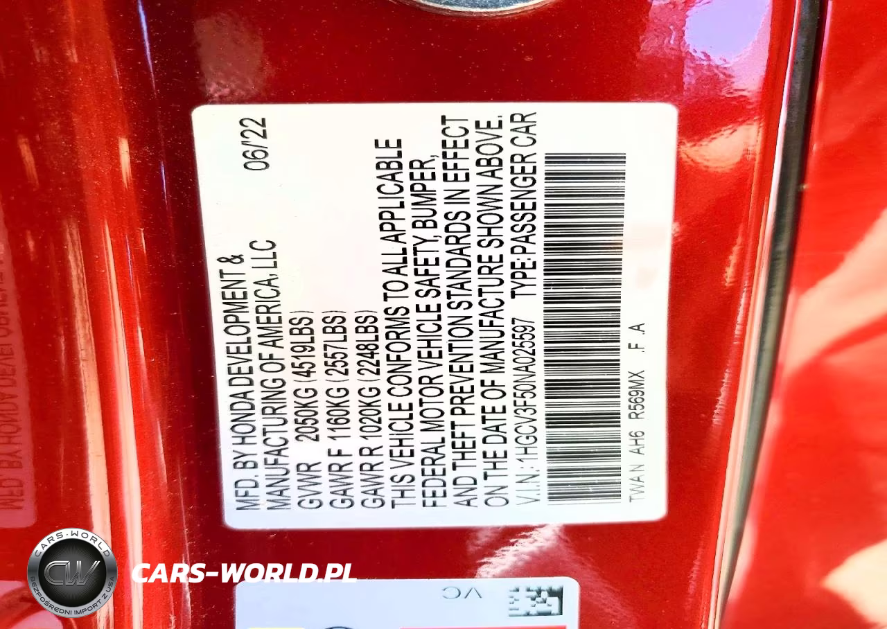 2022 Honda Accord Hybrid Exl VIN:1HGCV3F50NA025597 - 12