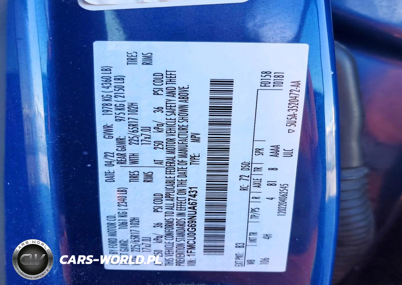 2022 Ford Escape Se VIN:1FMCU0G69NUA67431 - 14