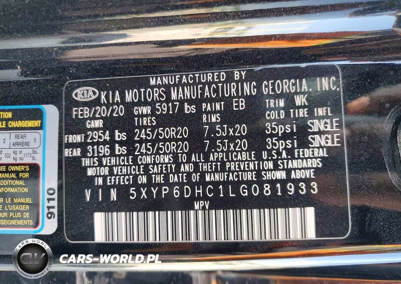 2020 Kia Telluride S VIN:5XYP6DHC1LG081933 - 13