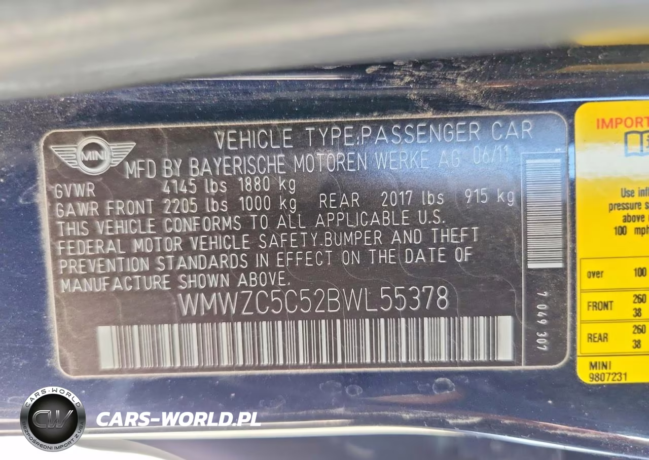 2011 Mini Cooper S Countryman VIN:WMWZC5C52BWL55378 - 12