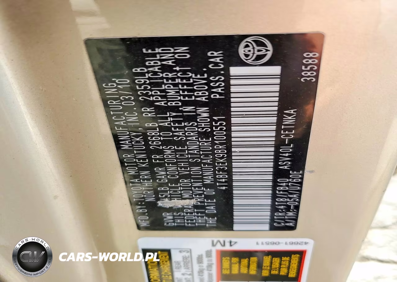 2011 Toyota Camry Le VIN:4T4BF3EK9BR100551 - 12