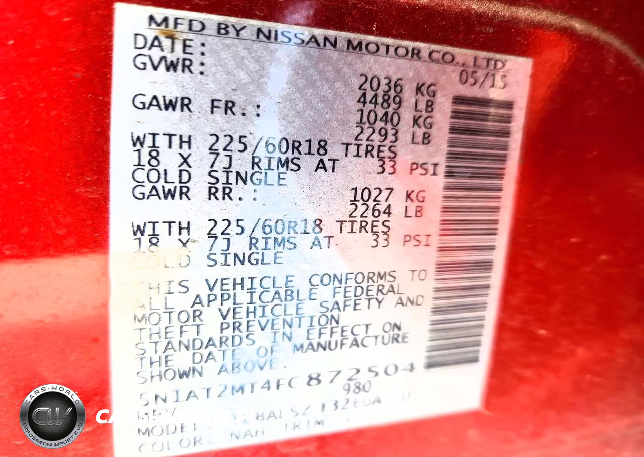 2015 Nissan Rogue Sl VIN:5N1AT2MT4FC872504 - 14