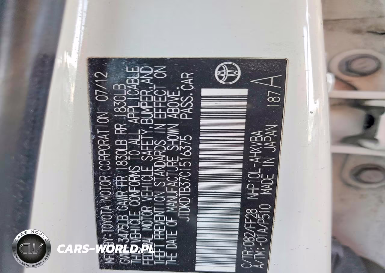 2012 Toyota Prius C Two VIN:JTDKDTB37C1516375 - 12