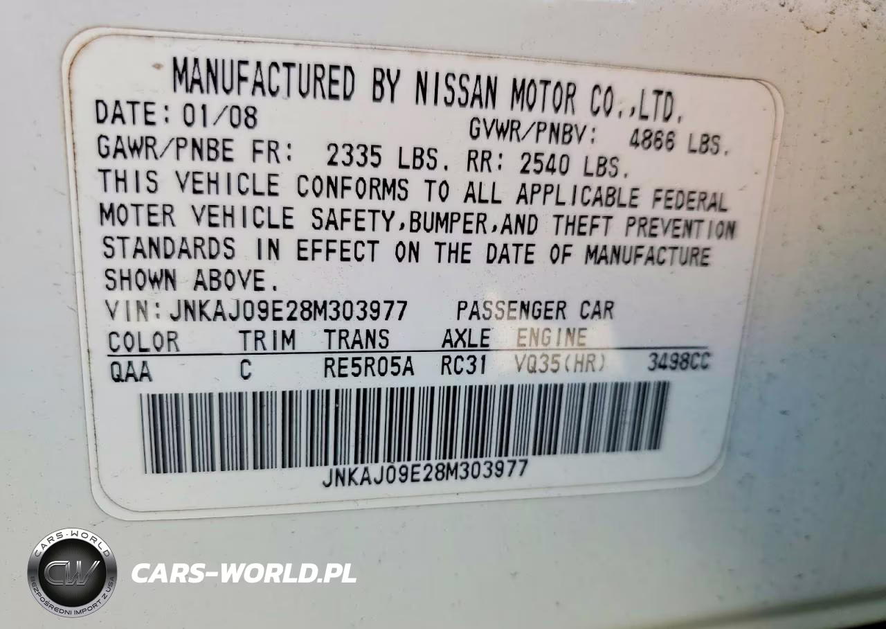 2008 Infiniti Ex35 VIN:JNKAJ09E28M303977 - 13