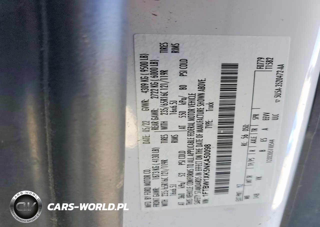 2022 Ford Transit T-350 VIN:1FTBW1XK5NKA50098 - 13