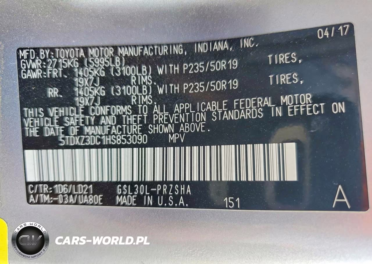 2017 Toyota Sienna Se VIN:5TDXZ3DC1HS853090 - 13