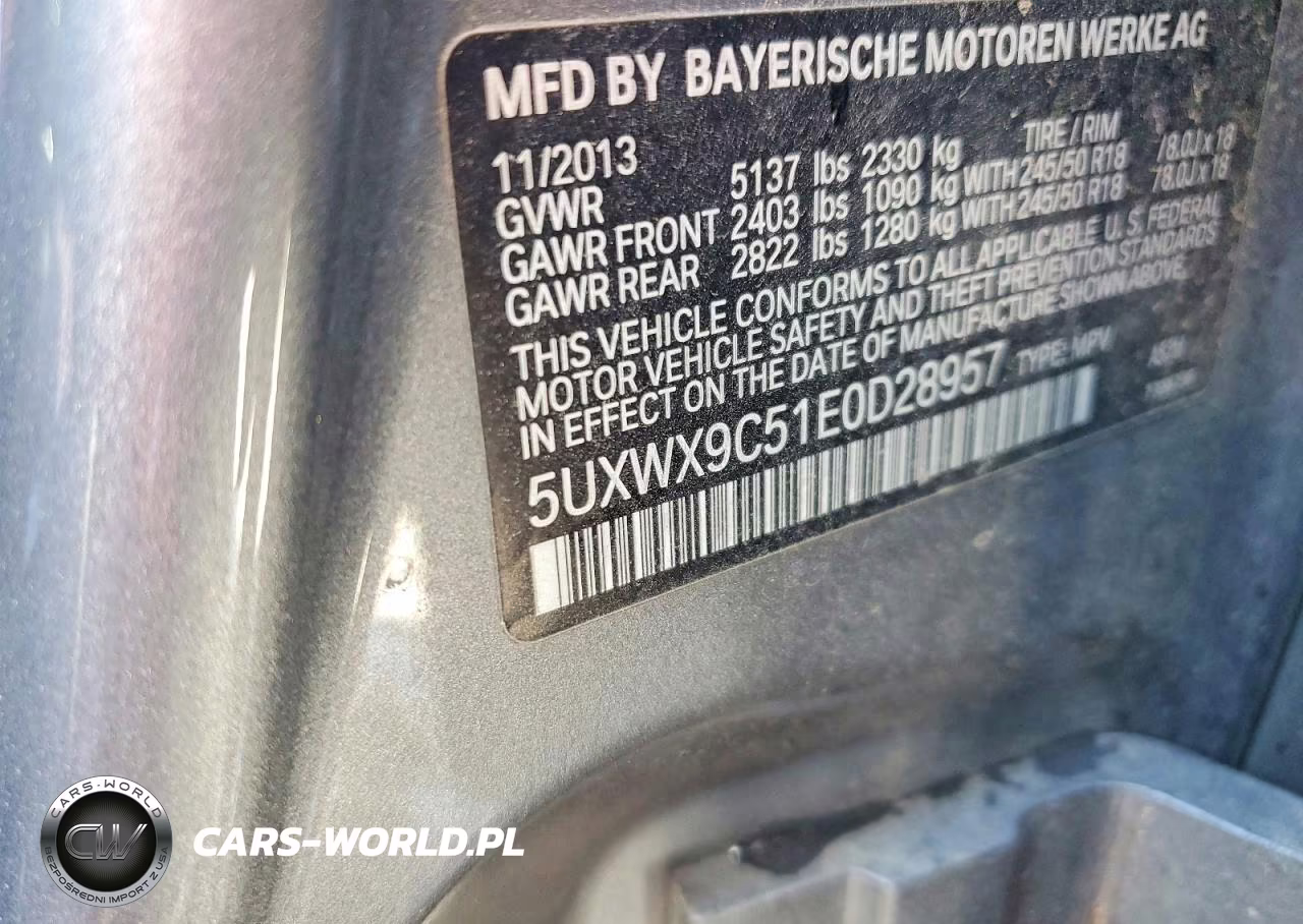 2014 BMW X3 xDrive28I VIN:5UXWX9C51E0D28957 - 14