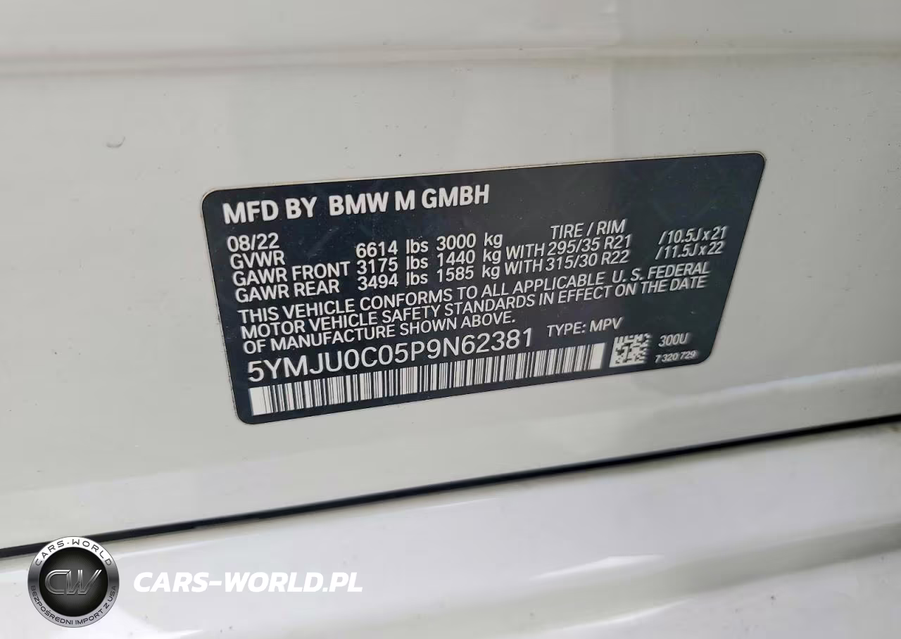 2023 BMW X5 M VIN:5YMJU0C05P9N62381 - 13