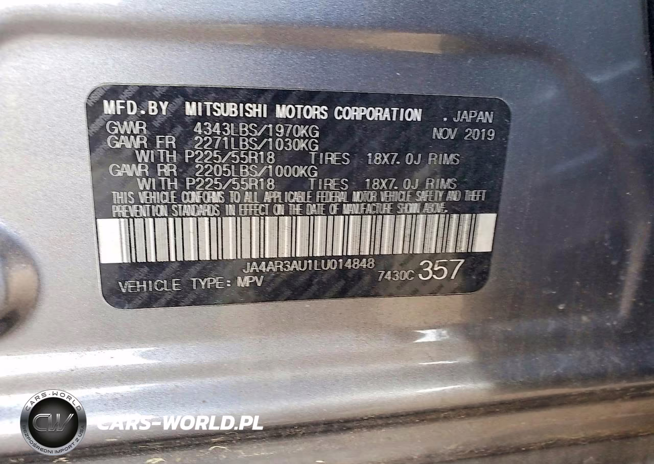 2020 Mitsubishi Outlander Sport Es VIN:JA4AR3AU1LU014848 - 12