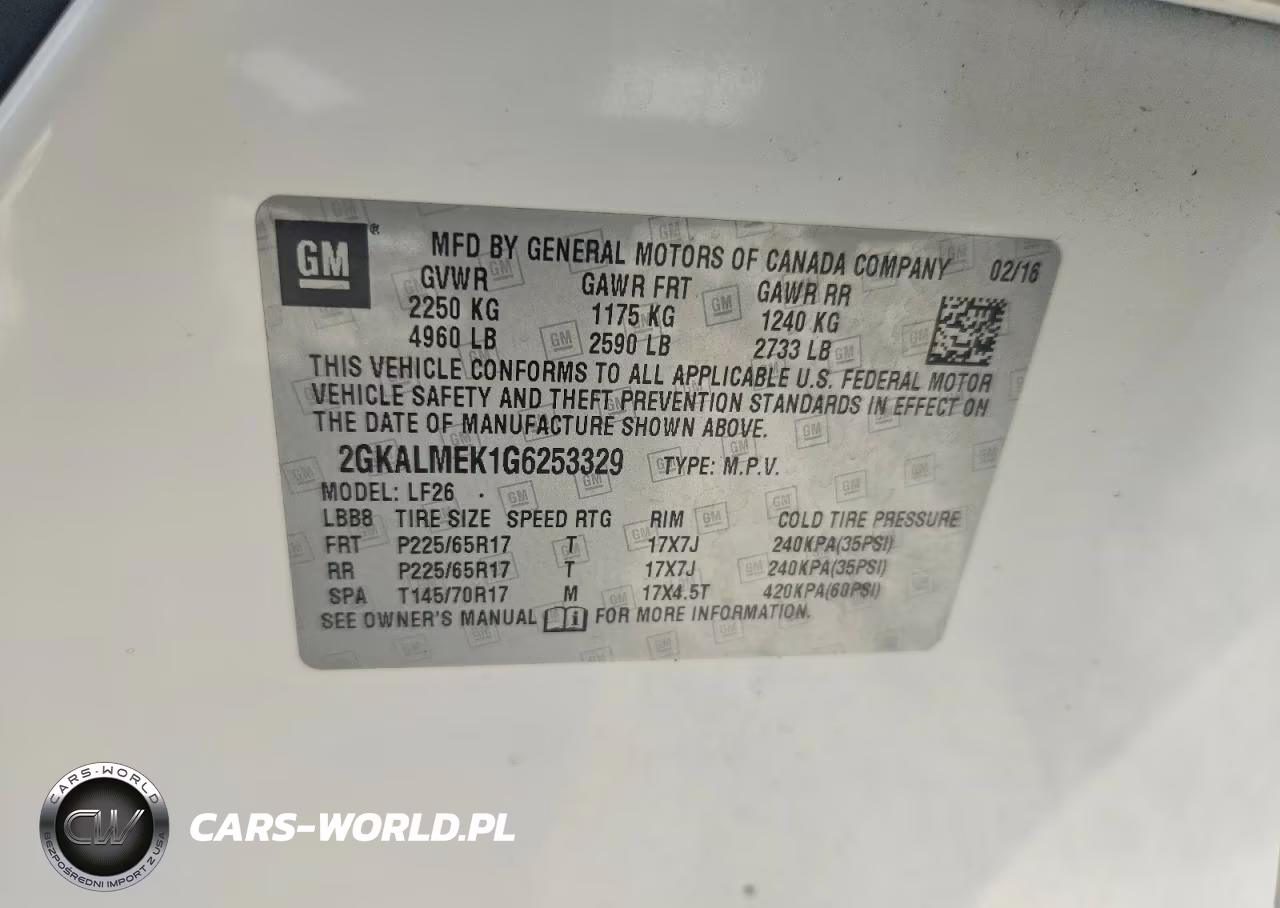 2016 GMC Terrain Sle VIN:2GKALMEK1G6253329 - 14