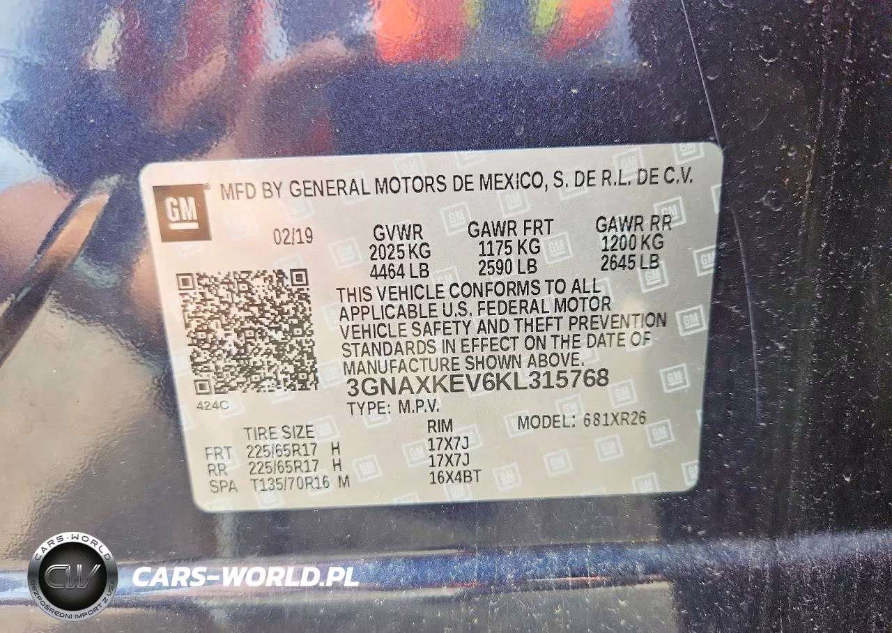 2019 Chevrolet Equinox Lt VIN:3GNAXKEV6KL315768 - 13
