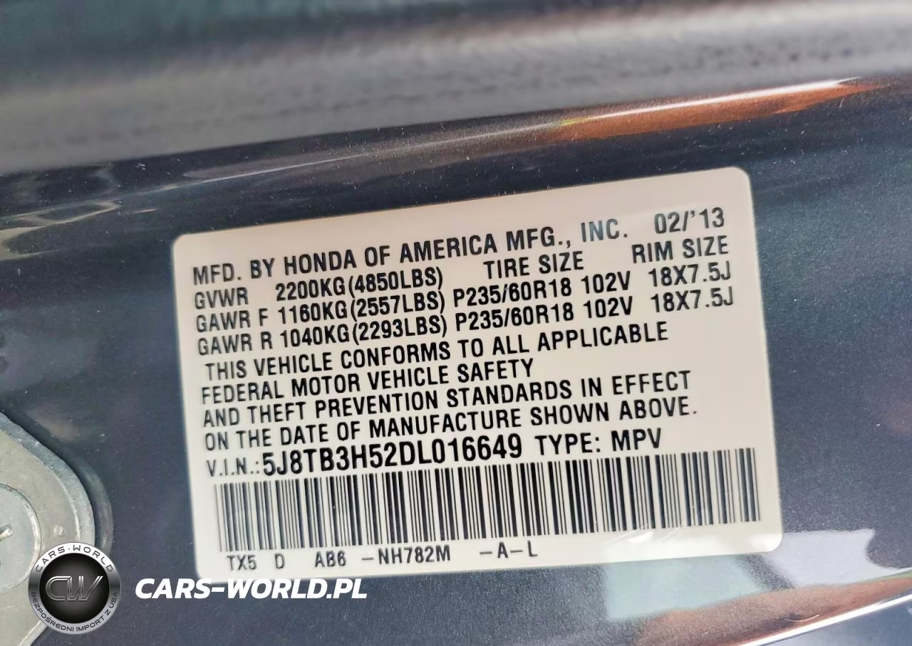 2013 Acura Rdx Technology VIN:5J8TB3H52DL016649 - 12