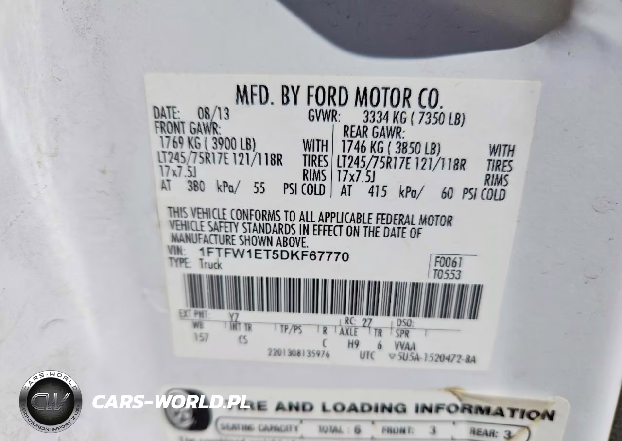 2013 Ford F150 Supercrew VIN:1FTFW1ET5DKF67770 - 12