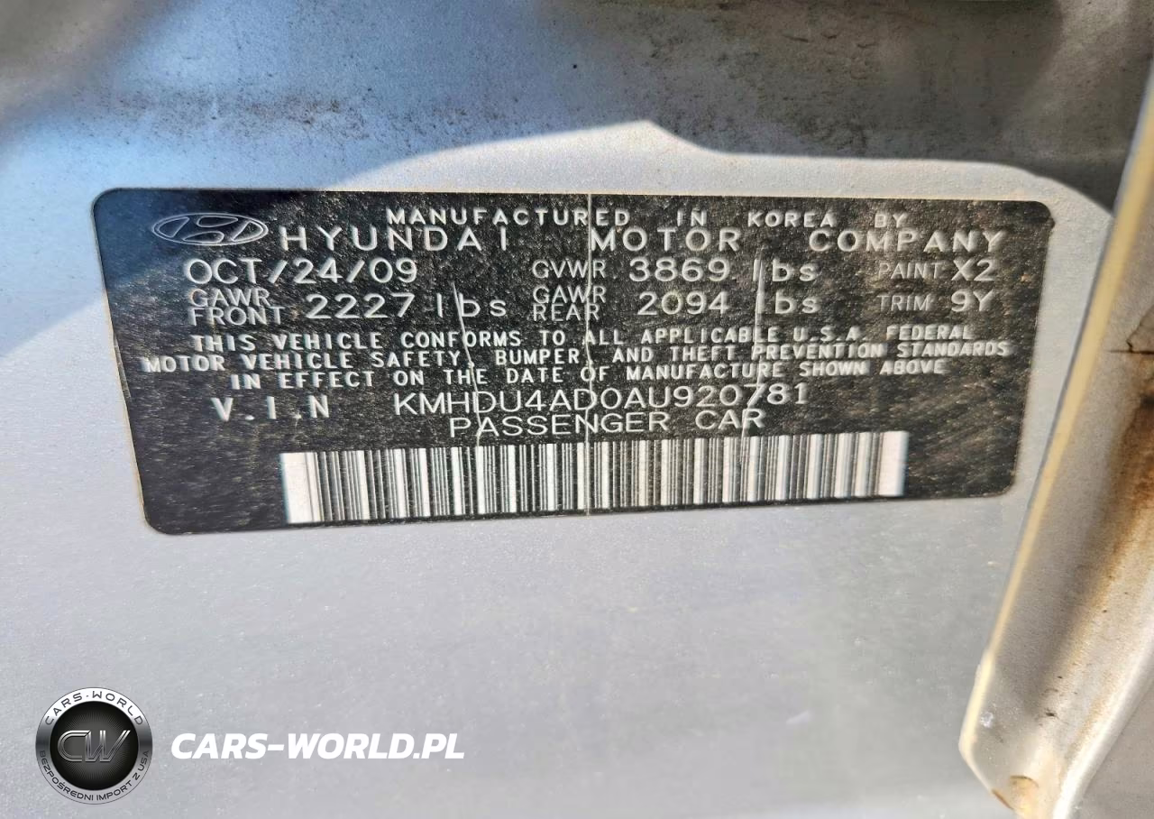 2010 Hyundai Elantra VIN:KMHDU4AD0AU920781 - 12