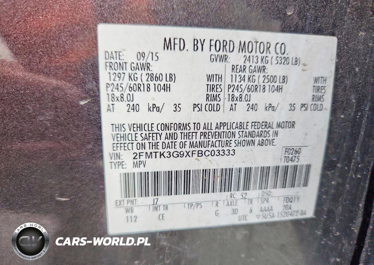 2015 Ford Edge Se VIN:2FMTK3G9XFBC03333 - 13