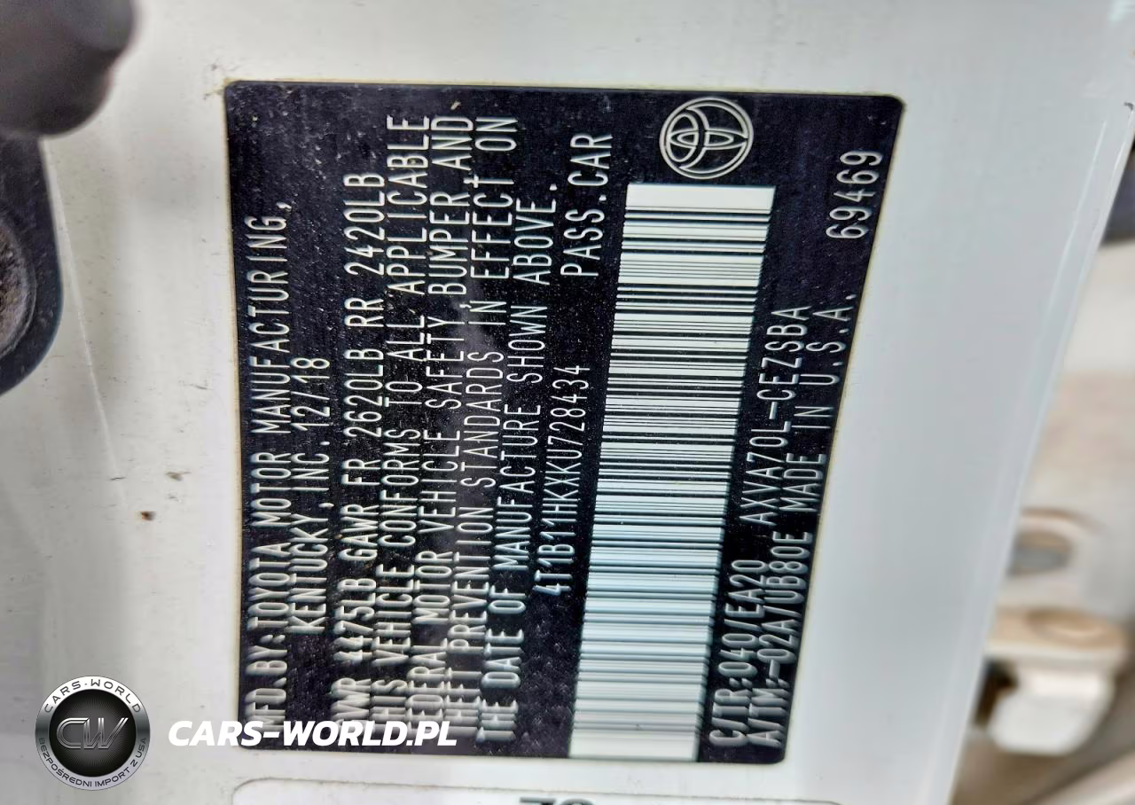 2019 Toyota Camry Se VIN:4T1B11HKXKU728434 - 12