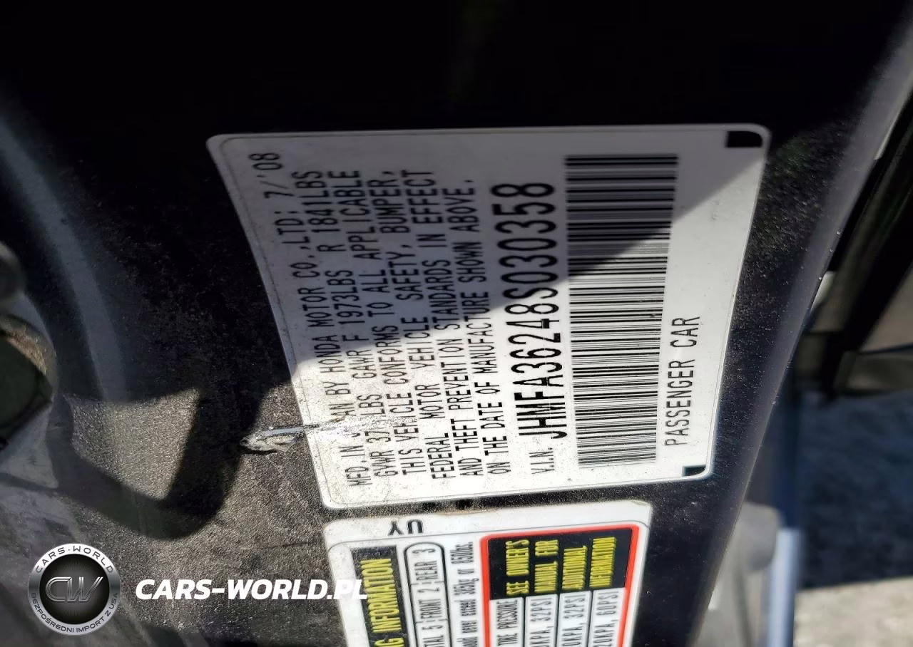 2008 Honda Civic Hybrid VIN:JHMFA36248S030358 - 12