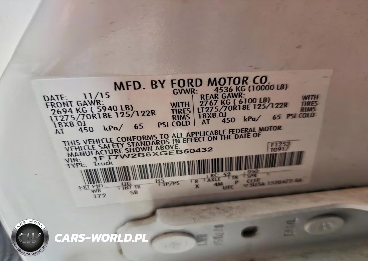 2016 Ford F250 Super Duty VIN:1FT7W2B6XGEB50432 - 12