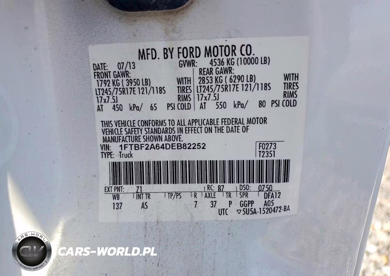 2013 Ford F250 Super Duty VIN:1FTBF2A64DEB82252 - 13
