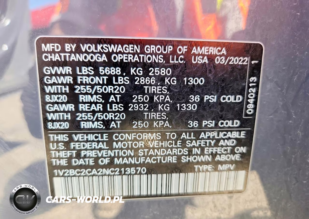 2022 Volkswagen Atlas Sel VIN:1V2BC2CA2NC213570 - 14