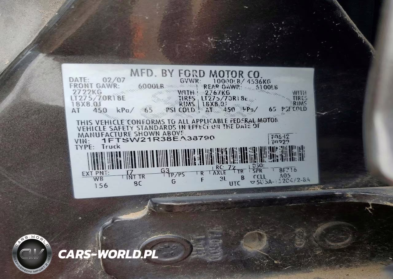 2008 Ford F250 Super Duty VIN:1FTSW21R38EA38790 - 12