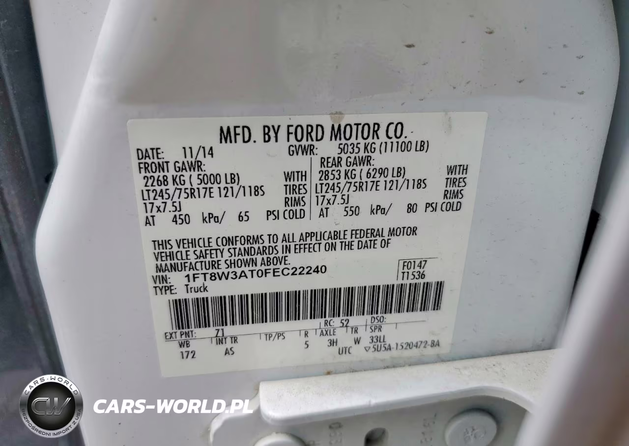 2015 Ford F350 VIN:1FT8W3AT0FEC22240 - 13