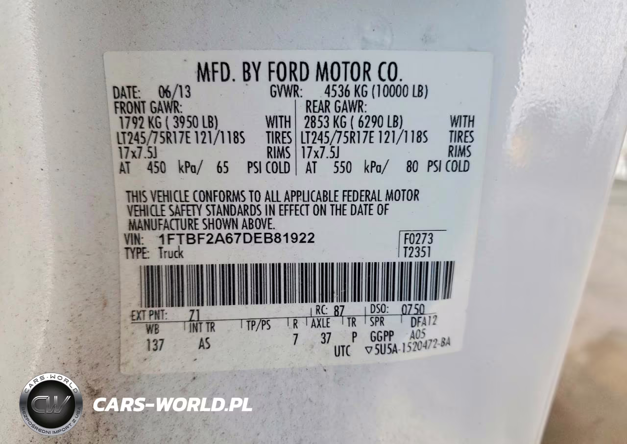 2013 Ford F250 Super Duty VIN:1FTBF2A67DEB81922 - 13