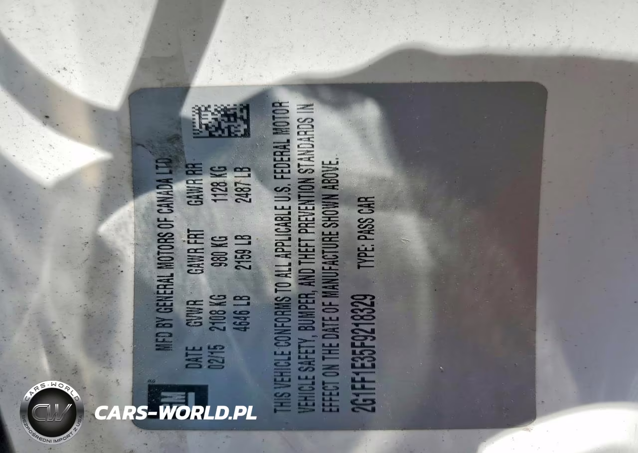 2015 Chevrolet Camaro Lt VIN:2G1FF1E35F9218329 - 12