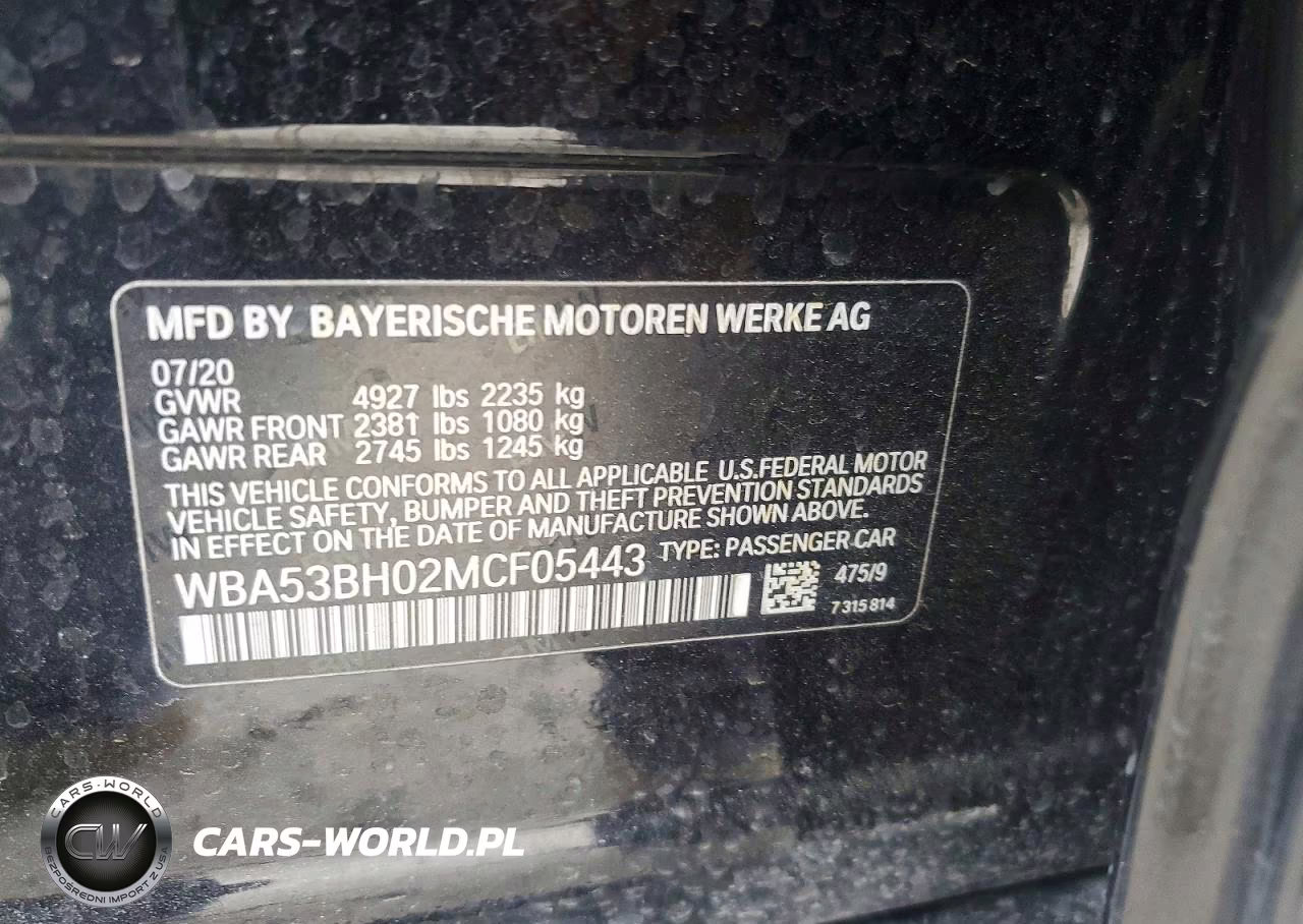 2021 BMW 530 I VIN:WBA53BH02MCF05443 - 13