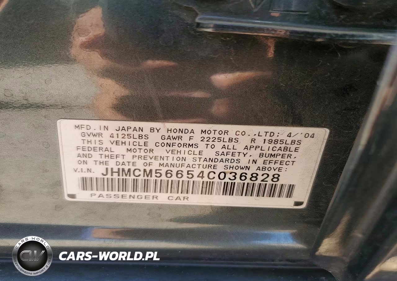 2004 Hond Accord Ex VIN:JHMCM56654C036828 - 12