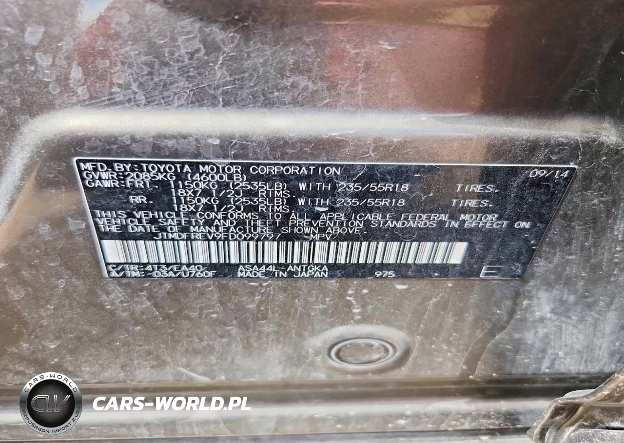 2015 Toyota Rav4 Limited VIN:JTMDFREV9FD099797 - 13