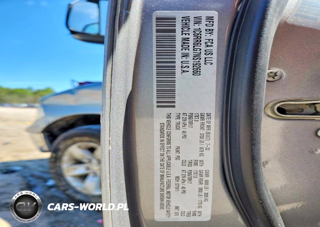 2022 Ram 1500 Classic Slt VIN:1C6RR6LG7NS192660 - 12
