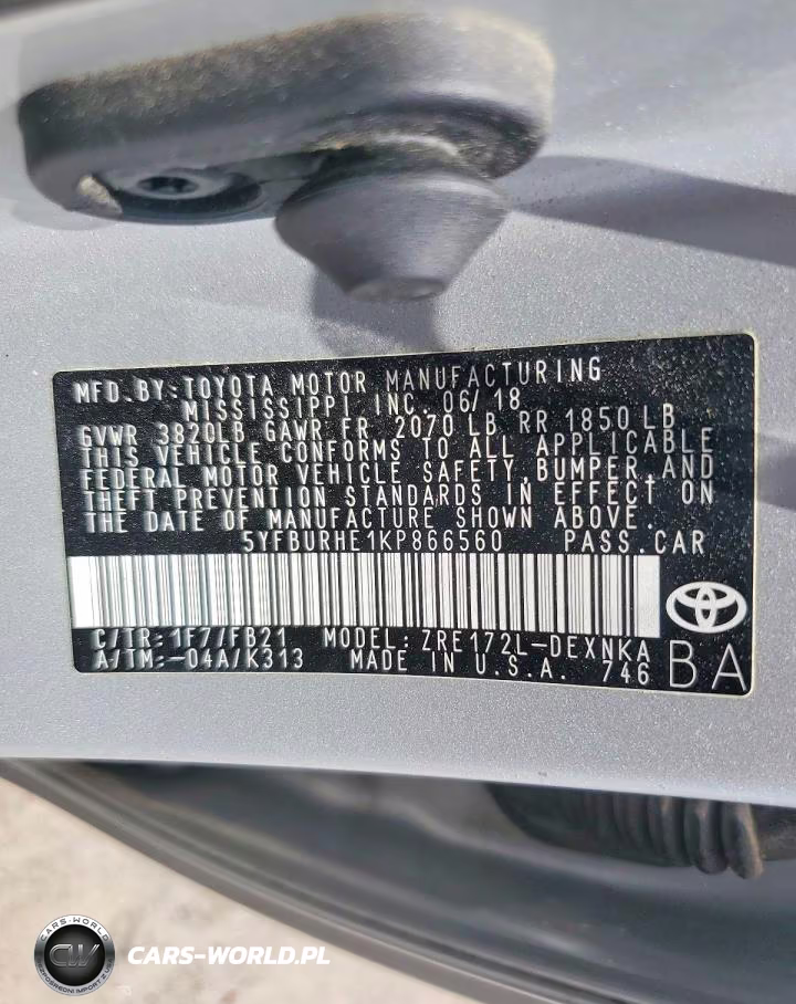 2019 Toyota Corolla Le VIN:5YFBURHE1KP866560 - 12