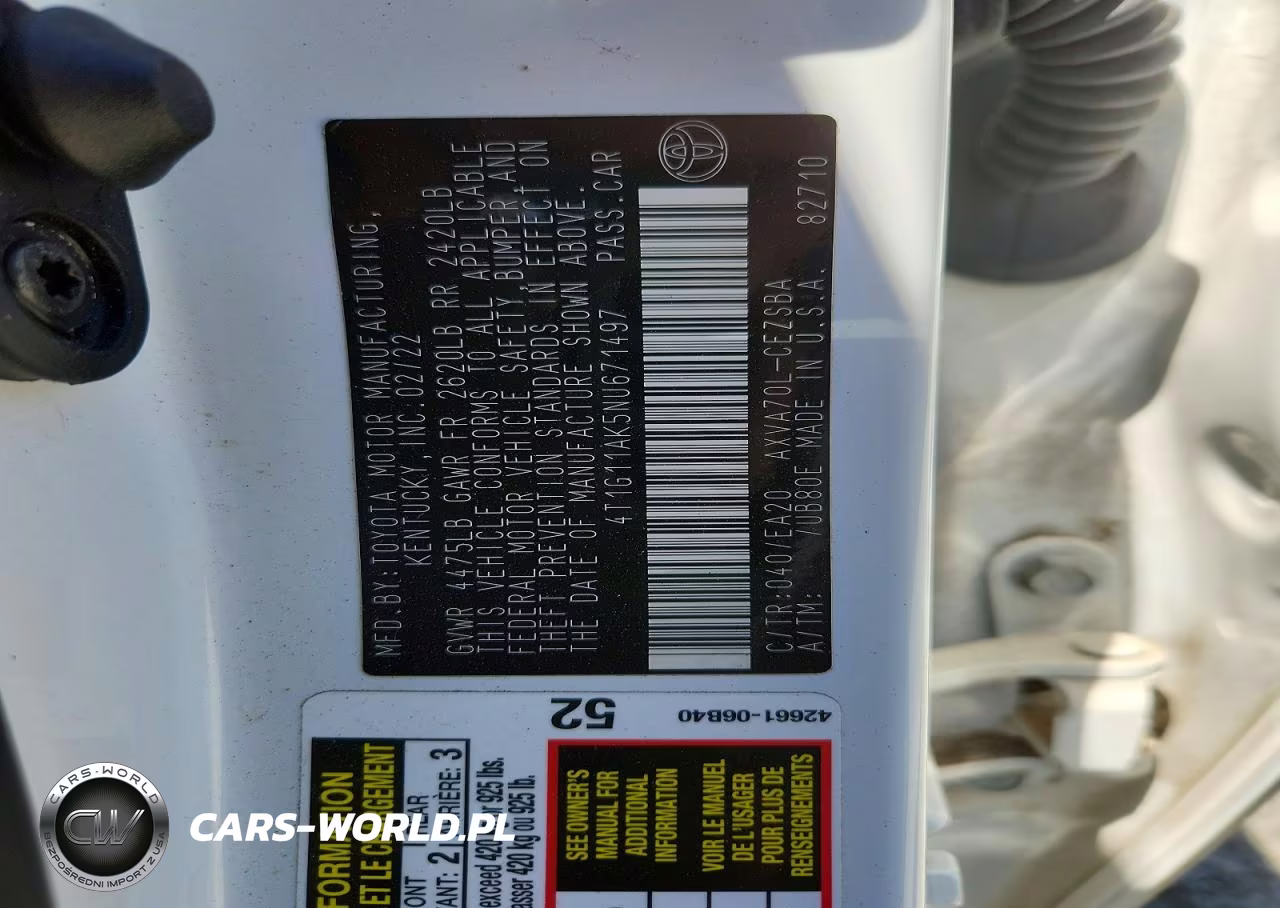 2022 Toyota Camry Se VIN:4T1G11AK5NU671497 - 12
